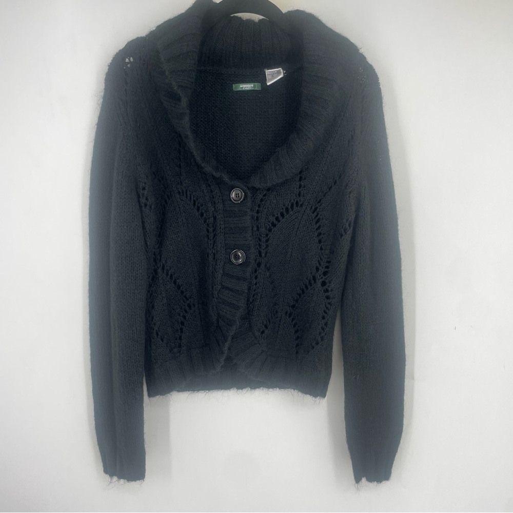 La Redoute Creation 10 12 Mohair Chunky Knit Sweater Black Cardigan